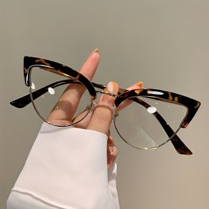 Personalized Fashion Metal Sunglasses Retro Cat Eye Metal Anti Blue Light Frame