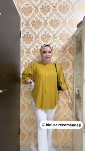 Blouse Wanita Polos Lengan Balon & Kemeja Wanita Rayon Twill