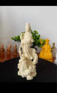Tượng Phật Quan Âm cưỡi rồng cao 18cm trang trí thờ tự nhỏ ô tô