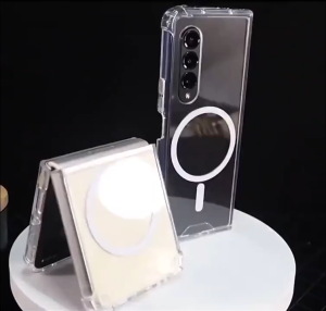 Hard Case Magnetik Magsafe Kompatibel Untuk Samsung Galaxy Z Fold 6 Z Fold 5 Z Fold 4 Z Fold 3 Silikon Transparant Clear Bening Anti Crack Airbag Soft TPU