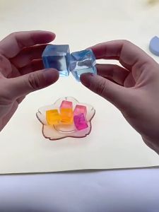 1PC Creative Ice Cube Soft Elastic Decompression Ice Cube Pinch For Kids Toy Transparent Jelly Toy