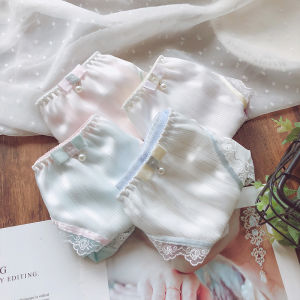 Quần Lót Ren Lụa Sữa Ngọt Ngào Cho Nữ Cạp Thấp Bằng Cotton Họa Tiết Bướm Mùa Hè Màu Trơn Thoải Mái Mặc Ở Nhà