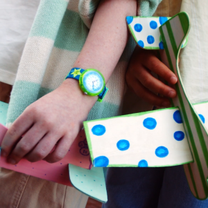 Flik Flak Starry Glow (FBNP242) Green RECYCLED PET Kids Watch