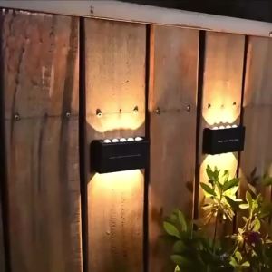 Đèn Tường Năng Lượng Mặt Trời Ngoài Trời LED Chống Thấm Nước Có Thấu Kính Lồi Dùng Trang Trí Sân Vườn Ban Công Phong Cách Hiện Đại Sử Dụng Năng Lượng Mặt Trời.