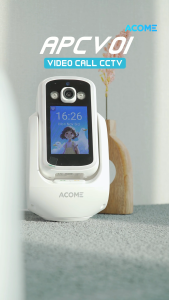 ACOME IOT Camera CCTV APCV01 | CCTV Indoor with Video Call Screen | Full HD 1440P | 3MP | Auto Deteksi Gerak | Two Way Video Call | Tetap Terang dalam Mode Malam