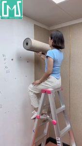2.8m*0.5m*2.5mm 3D Linen Wall Sticker PE Foam Waterproof Anti-collision Self-adhesive Wallpaper