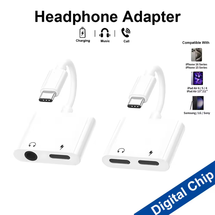 Type-C To 3.5mm AUX Audio & Charging Adapter Splitter Cable For Huawei Xiaomi