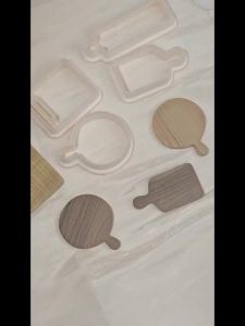 4Pcs Mini Cutting Board Polymer Clay Cutters Bread Board Shapes for DIY Earrings Jewelry Soft Pottery Bread & Food Themed Crafts