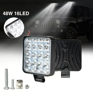 Super Bright 48W LED Fog Light Pods & Offroad Work Light for Truck Tractor SUV ATV Excavator - 12V 24V Auxiliary Spot Beam Lamp