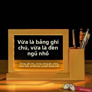 Đế Đựng Bút Đèn Đêm Có Tấm Vẽ Xóa Được