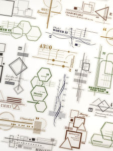 Simple Geometric Interweave Basic Lines PET Sticker Versatile Background Collage Scrapbooking Decor Daily Material Sticker