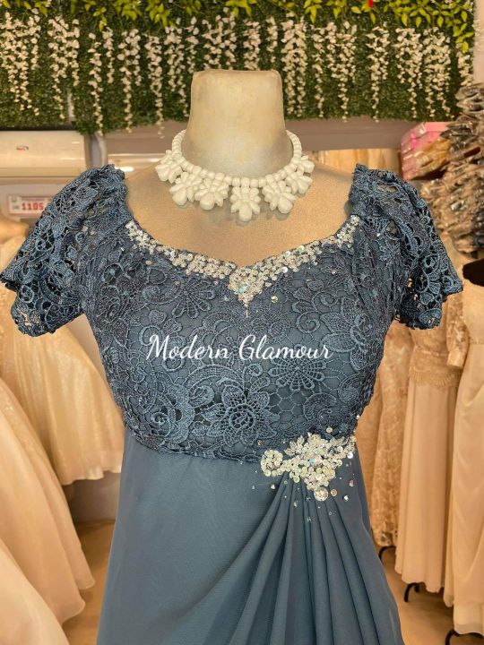 Here's a practical choice for the modern Ninang (principal sponsor), why  not opt for a top and skirt inste… | Gowns, Full length gowns, Wedding  sponsor gowns modern