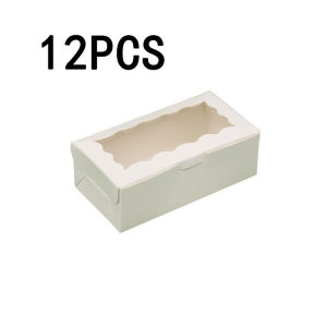 12Pcs Cake Carriers Square Box With Lid White Bread Box With Window For Pies Donuts Muffins Chocolates Weddings Parties