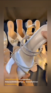 Heels Wisuda Sandal Wanita Terbaru Hak Kaca ALNA Collection WK17 Realpict