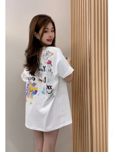 SUSHOUWANGE | French Style Trendy Design Printed Loose Women T-Shirt