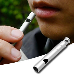 High Decibel Titanium Whistle Emergency Survival Tool with Neck Lanyard Ultralight for Hiking Camping Outdoor Adventure EDC