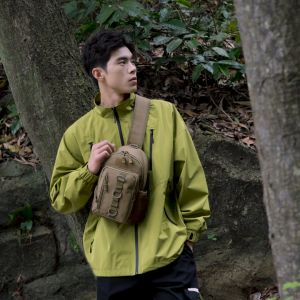 MENSPE Outdoor Chest Bag Men Multifunctional Hiking Bag Waterproof Travel Shoulder Bag Large Capacity Lightweight Sports Fitness Backpack Casual Shoulder Bag Camping Bag