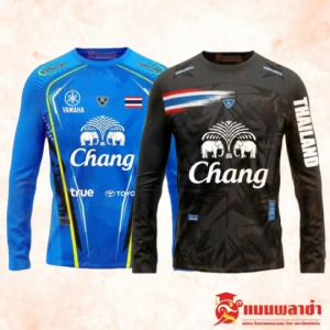 เสื้อเสื้อกีฬา เสื้อกีฬาแขนยาว เสื้อบอล CC สกรีนช้าง