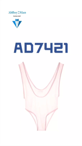 Mens Bodysuit: Nylon Ice Silk Sheer See Through Slim Fit Bodysuit (AD7421)