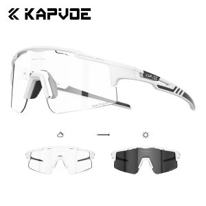 KAPVOE Photochromic Hiking Eyewear Cycling Sunglasses Women Night Cycling Glasses Mens Bike Sports Outdoor UV400 Bike Goggles