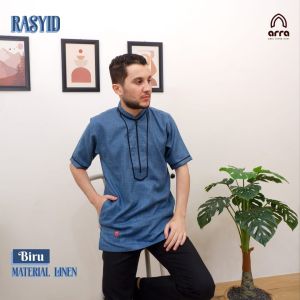 Baju Koko Busana Muslim Pria Sederhana Resleting Koko Rasyid Emerald Green