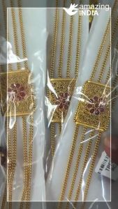 Premium Matt Gold 4 Line FLower Choker Necklace Set | indian choker