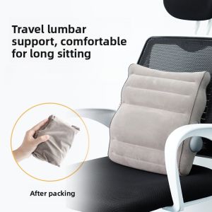 Portable Inflatable Lumbar Support Pillow Foldable High Speed Railway Airplane Travel Cushion Back Pain Relief Seat Cushion