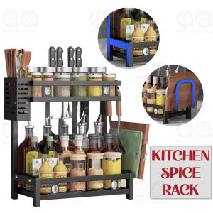 Kitchen Spice Rack Stainless Steel Seasoning Bottle Storage Condiment Botol Rempah Rak Dapur Serbaguna [E19]