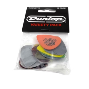 12 รูปแบบ กีตาร์ปิ๊กกีตาร์ Dunlop acoustic pick รุ่นรวมฮิตสำหรับกีตาร์โปร่ง 100% คุณภาพ