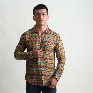 VENGOZ Kemeja Pria Slim Fit - Arion Printed Shirt LS