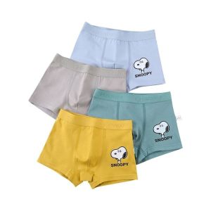 กางเกงบ็อกเซอร์เด็ก Snoopy ผ้าฝ้ายแท้ ทรงบ็อกเซอร์ สำหรับเด็กชาย วัย 8-12 ปี กางเกงขาสั้นผ้าฝ้ายแท้ ระบายอากาศได้ดี ป้องกันแบคทีเรีย ผลิตจากจีน