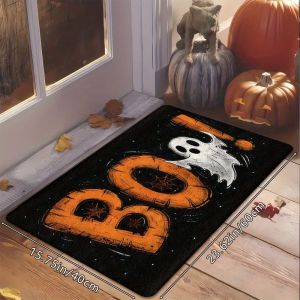 VIKAMA Boo Ghost Halloween Door Mat Water-Absorbent and Non-Slip Entry Mat Indoor and Outdoor Area Rug Home Decor