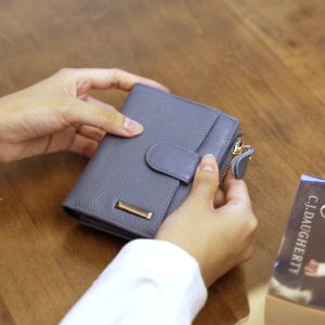 Jack Studio Iris Full Grain Leather Bifold Medium Ladies Women Wallet with Snap Button - JWB 30153