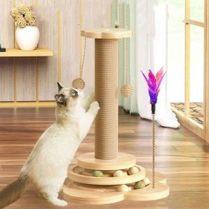Cat Scratch Board Toy Turntable Durable Sisal Scratching Board Cat Supplies Cats Grab Column Cats Climbing Frame Pet Product