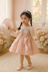 Dress anak import merek hone baby pita satin premium