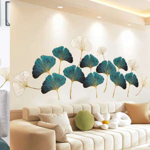 Decal giấy dán tường lá bạch quả trang nhã mang lại sự thịnh vượng Trang trí phòng khách hàng lang