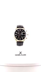 (2 Years Warranty) Daniel Klein Exclusive Men Chronograph Watch DK.1.13833 Black Genuine Leather Strap