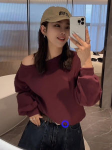 เสื้อฮู้ดคอกลมแขนยาวผู้หญิง ทรงหลวม สไตล์ลำลอง ฤดูใบไม้ร่วง 2024 เสื้อคลุมกันหนาวแบบสวมหัว ปกติ คอปกติ ปกติ