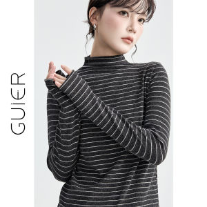 Áo Thun Ôm Sát Cổ Trụ Dài Stripe