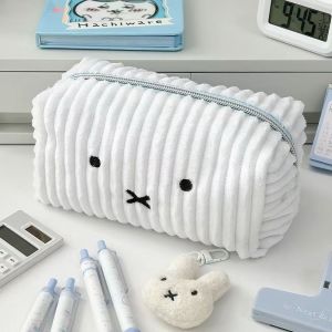 52TOYS | Kawaii Miffy Striped Large Capacity Student Stationery Storage Bag Portable Miffy Cosmetic Bag Makeup Storage Bag Birthday Gifts