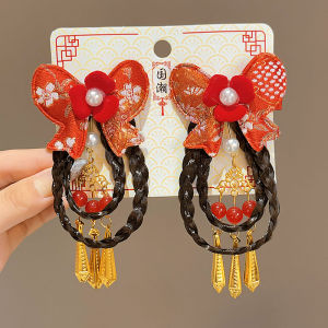 เครื่องประดับผมแฟชั่นสำหรับเด็ก ปีใหม่ โบว์สีแดง คลิปผม ขนแกะ ขนสัตว์ แฟชั่นเกาหลี ฤดูใบไม้ผลิและฤดูร้อน ใหม่ล่าสุด