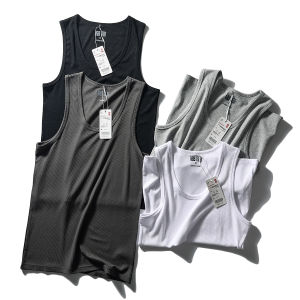 เสื้อกั๊กแขนกุดผ้าฝ้ายซักได้สำหรับผู้ชายในช่วงฤดูร้อน ทรงหลวม ทรงเข้ารูป ทรงปกติ ลำลอง สีสันสดใส คอกลม