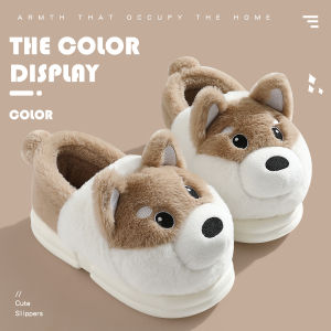 Dép Bông Hoạt Hình Dễ Thương Cho Cặp Đôi Mùa Đông Đế Dày Đế Xuồng Đế EVA Ấm Áp Cho Nam Và Nữ