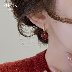 WENXI | Red Luxury Pearl Earrings