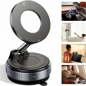 Car Phone Magnetic Stand Mechanical Vacuum Suction Cup Rotate 360° Magnetic Adsorption Bracket Navigation Universal Holder