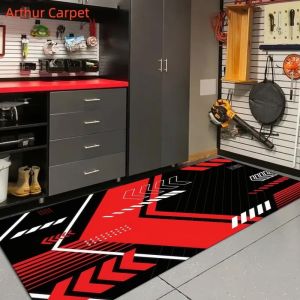 VIKAMA Racing Rugs Stain-Resistant and Non-Slip Runner Rugs Garage and Motorcycle Parking Mats Home Decor