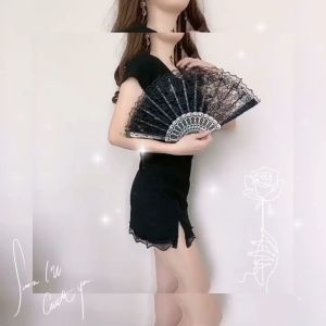 พัดลมลูกไม้มือหมุน (สไตล์วินเทจ) - พัดจีน สง่างามคลาสสิก พร้อมส่ง G3058