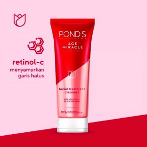 Ponds Age Miracle Sabun Cuci Muka Anti Aging +Glowing With Retinol&Niacinamide 100G - PONDS