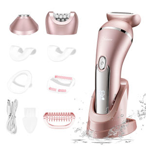 HATTEKER Women Multi-Function Electric Hair Remover Home Use Three-in-One Waxing Tool Washable Full Body Intimate Trimmer Razor