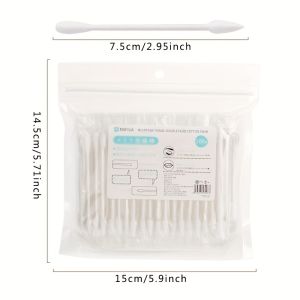 100 Count Disposable Cotton Swabs with Double Heads Travel Portable Independent Packaging for Home & Travel Use